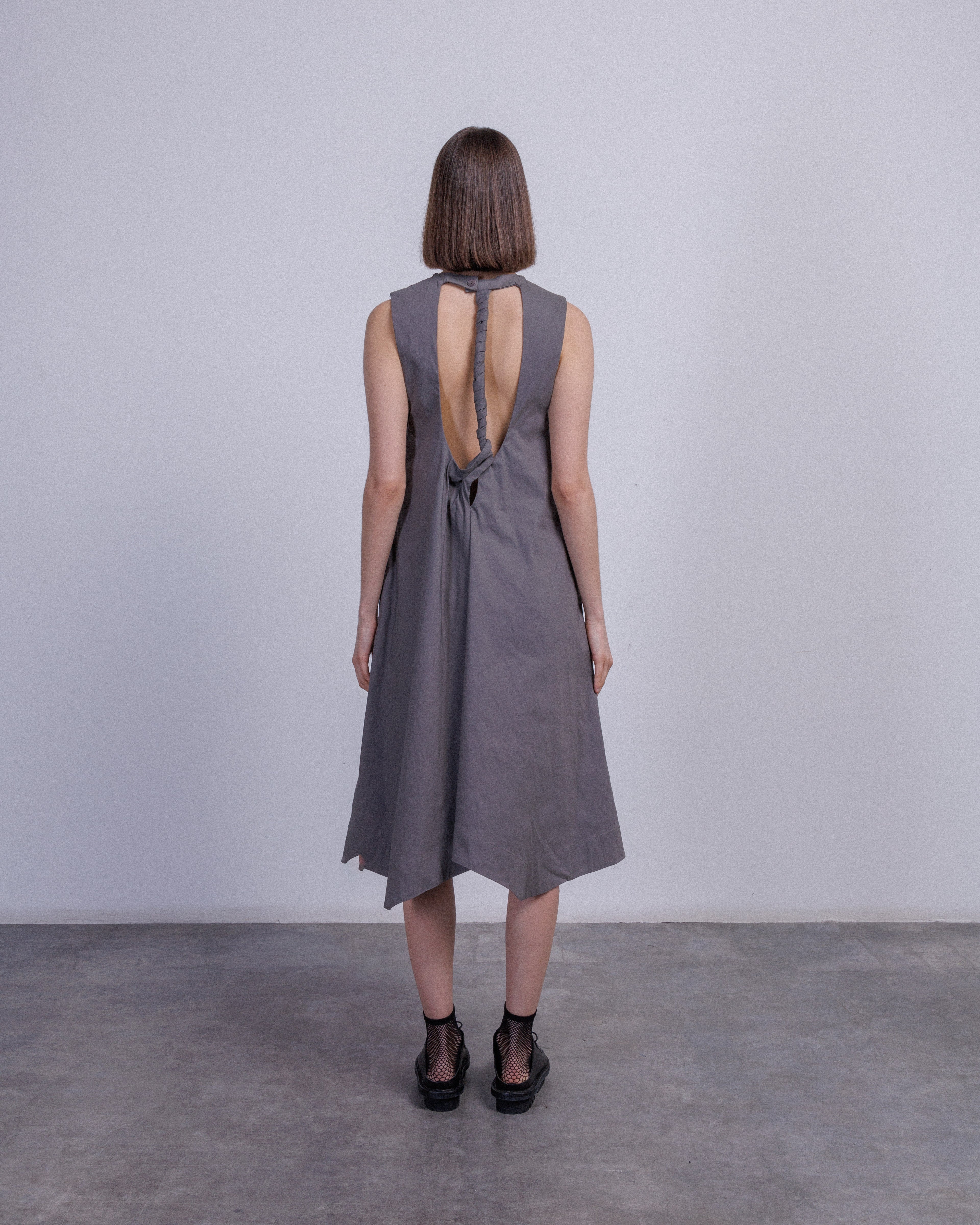 Vestido comprido Malloni M24E40788 Cinza - 101-40788-08