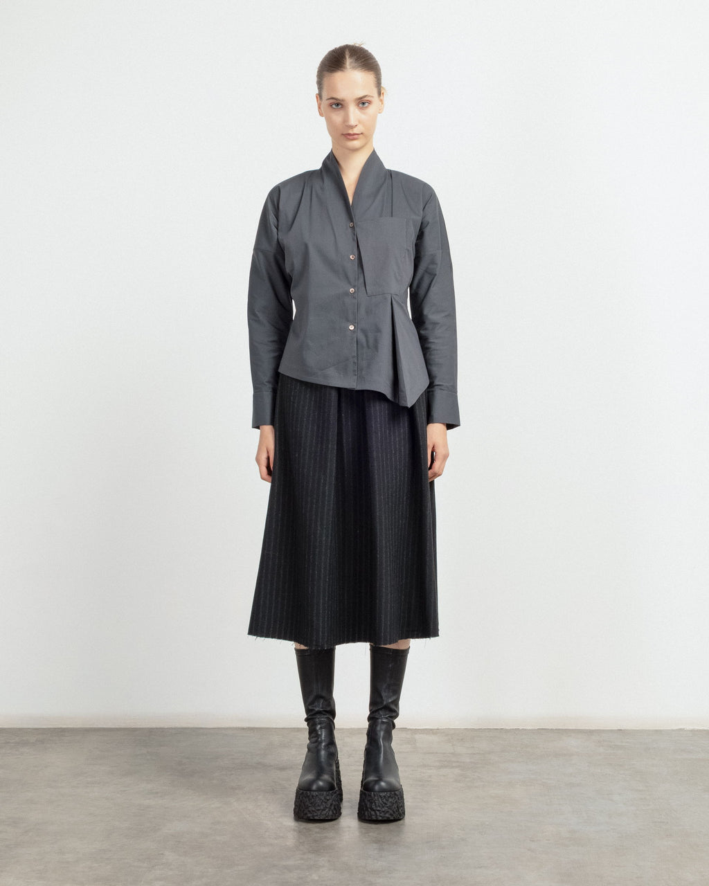 Camisa Malloni M25I60210 Cinza - 101-60210-08