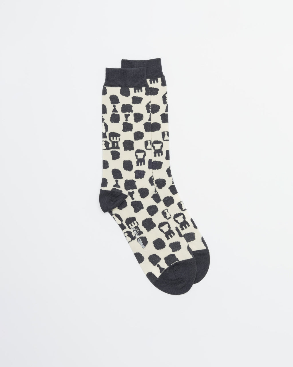 Meias Henrik Vibskov CHESSSOCKSHOM Preto/Branco - 112-CHESS-25