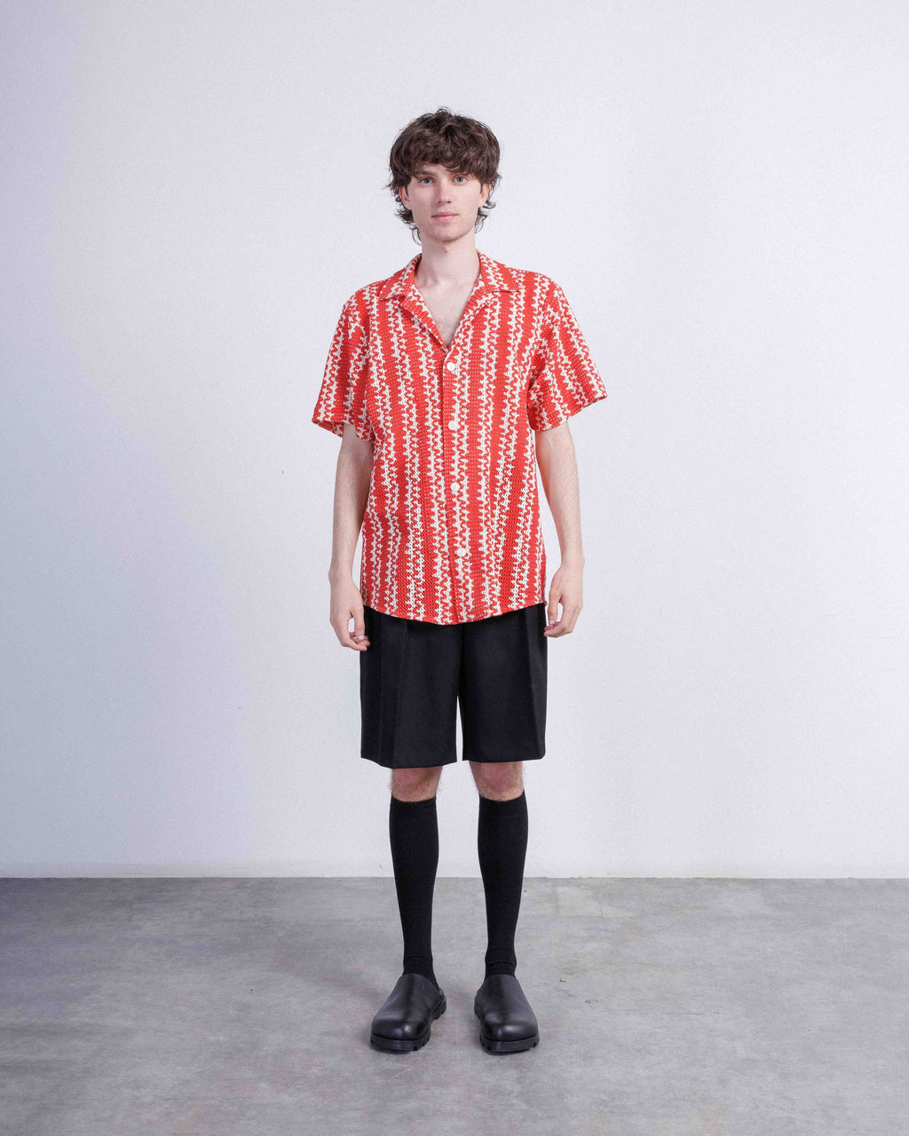 OAS RedScribbleCuba Red Short-Sleeve Shirt