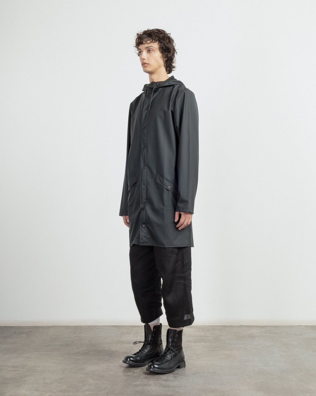 Parka impermeável comprida Rains 12020 Preto - 191-12020-01