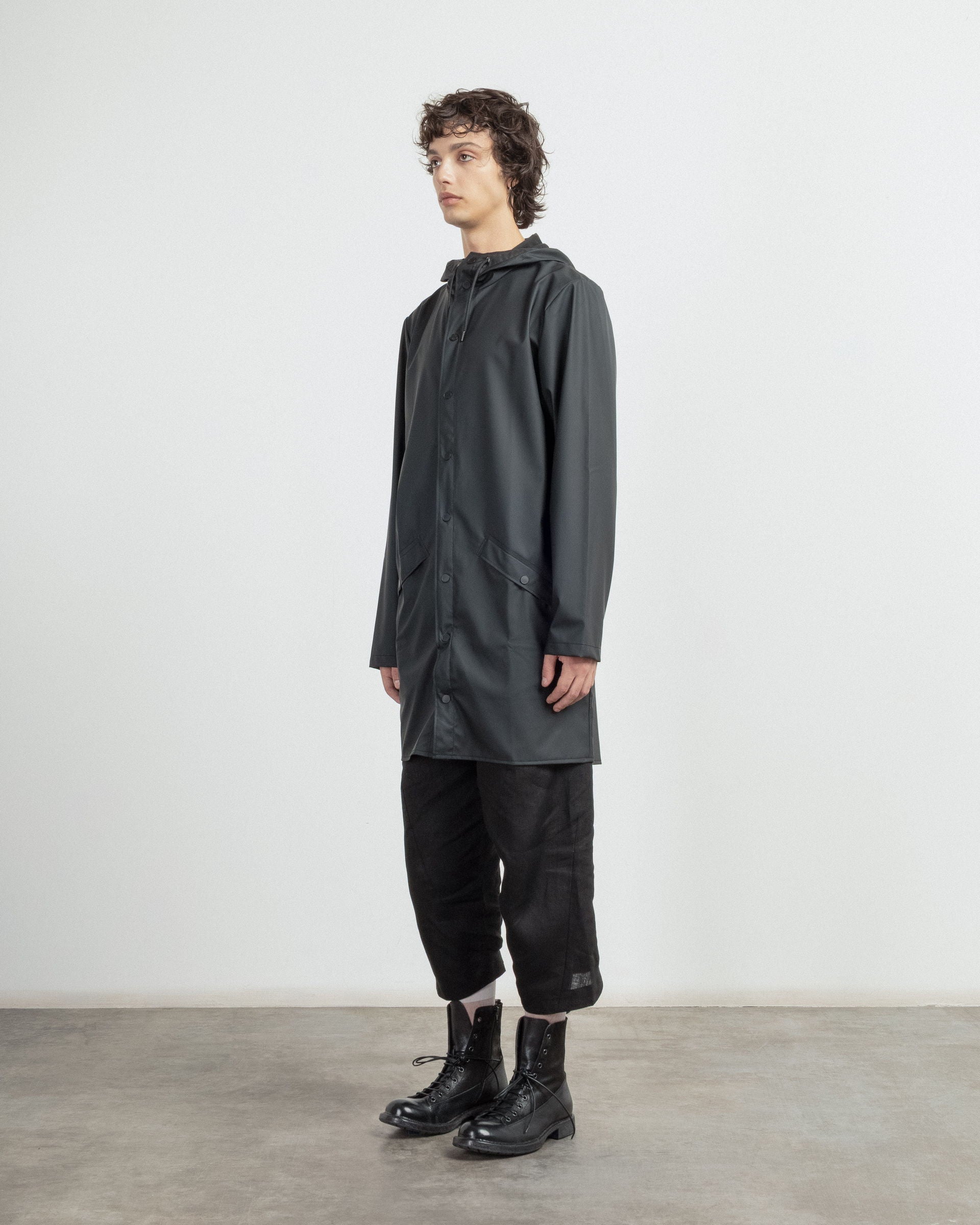 Parka impermeável comprida Rains 12020 Preto - 191-12020-01