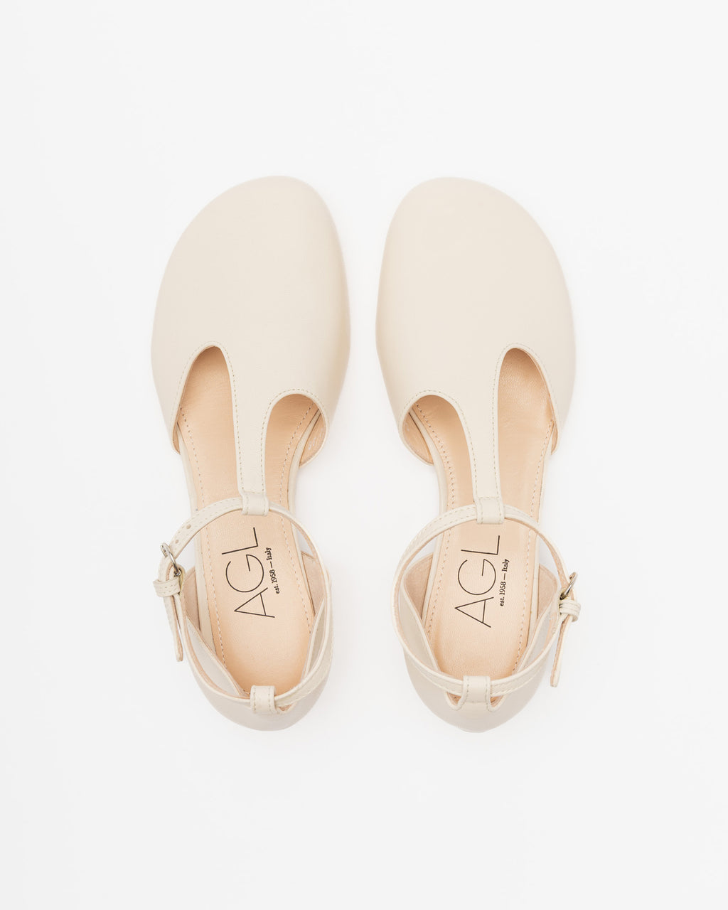 AGL ABET-STRAP Ballet Flats White