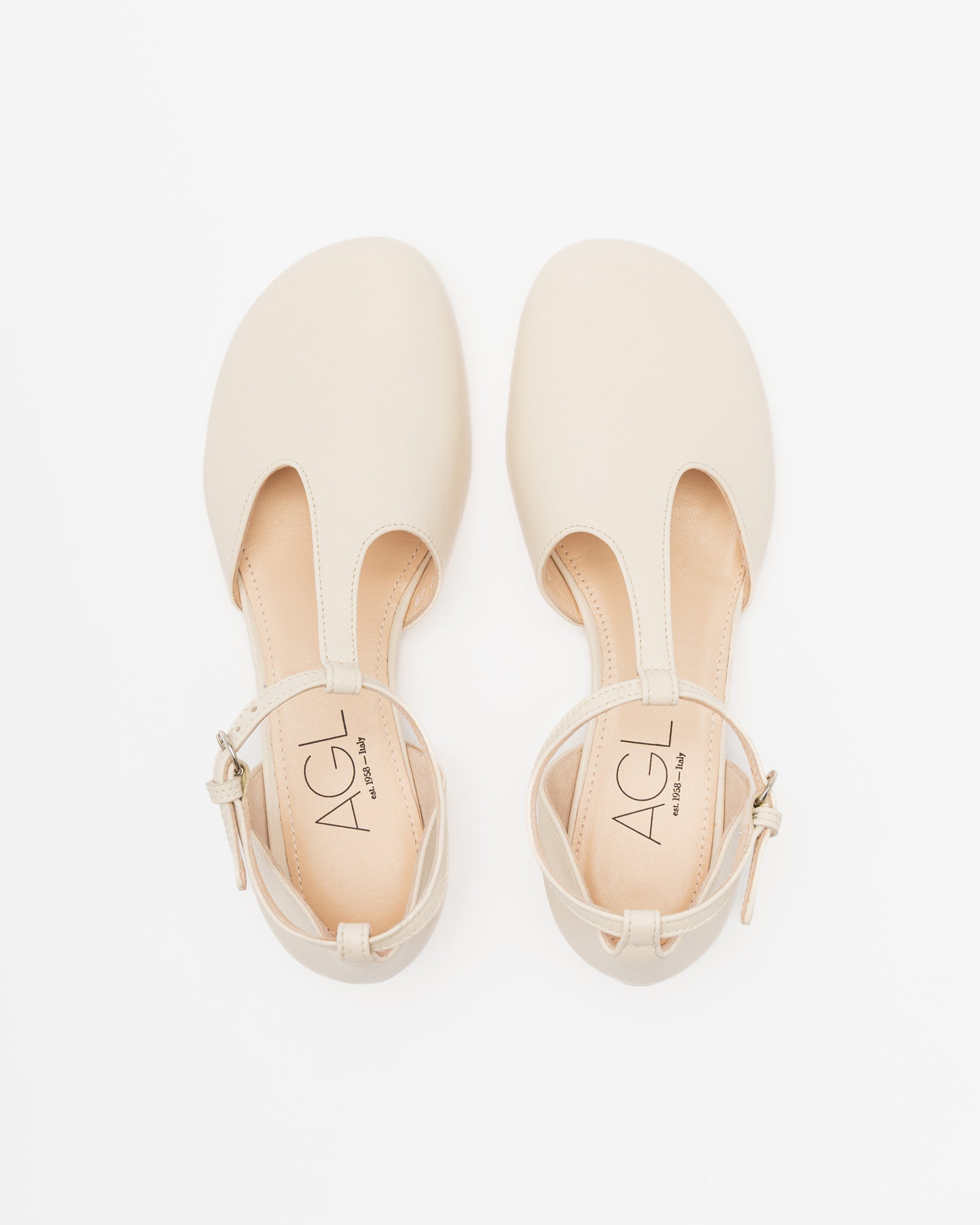 AGL ABET-STRAP Ballet Flats White
