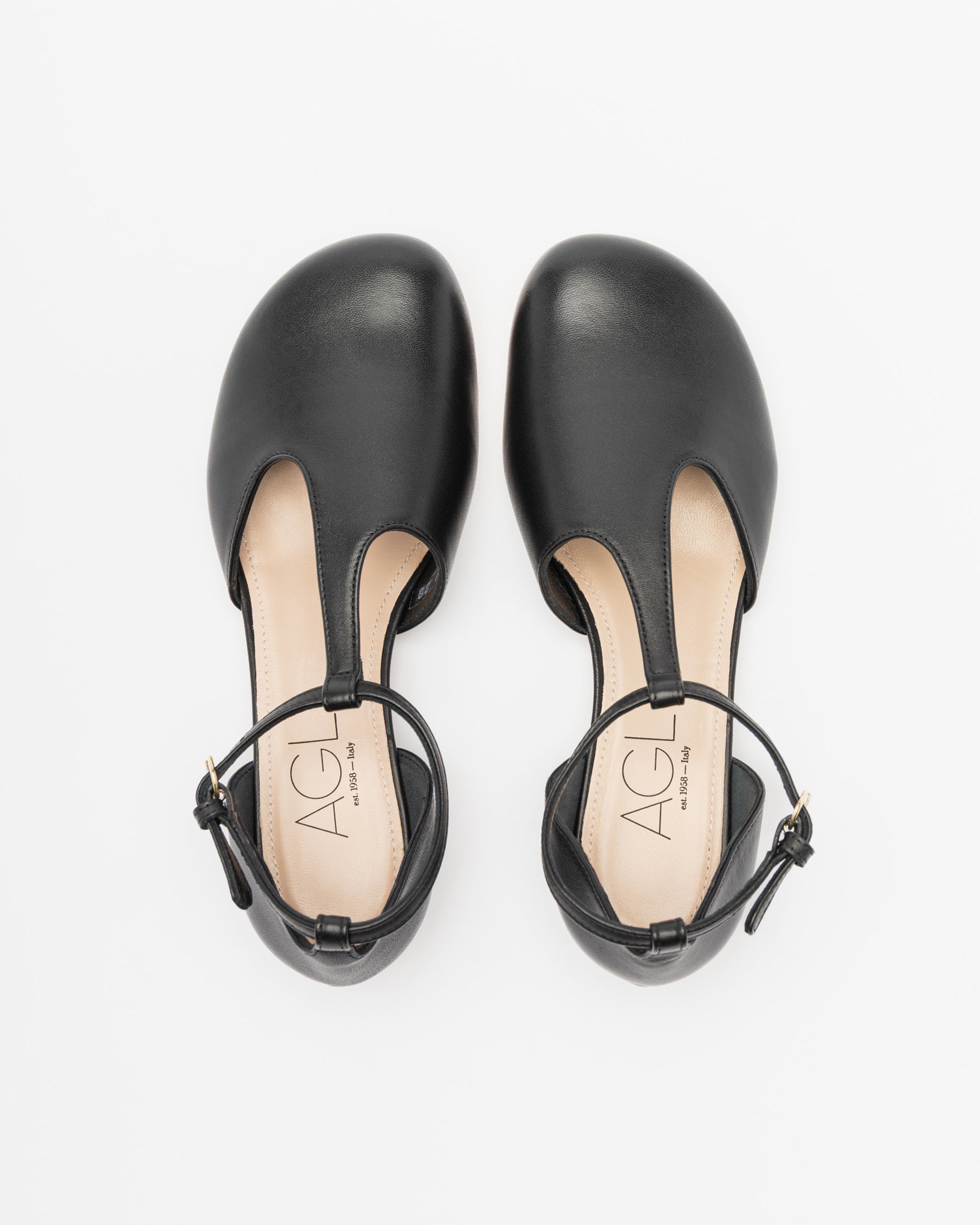 AGL ABET-STRAP Ballet Flats Black