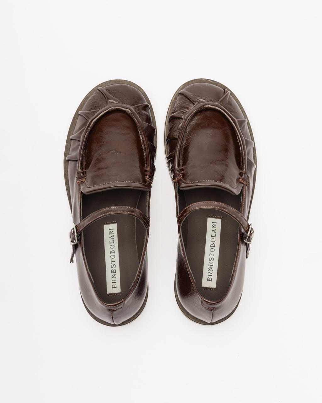 Ernesto Dolani Mary Jane Shoes 11DTEA07 Dark Brown