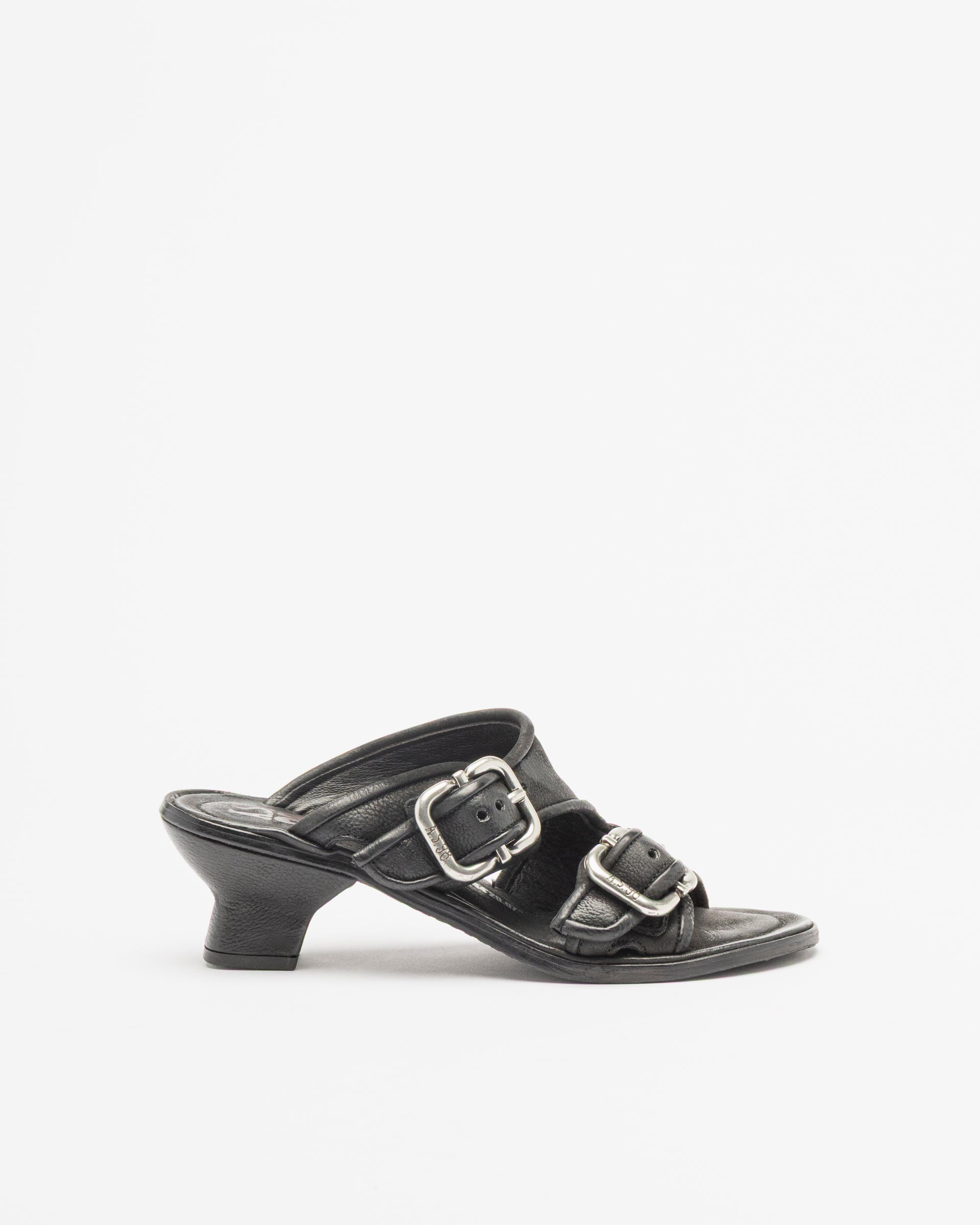 Socas com fivela e salto bloco A.S.98 C03007 Preto - 353-C03007-01