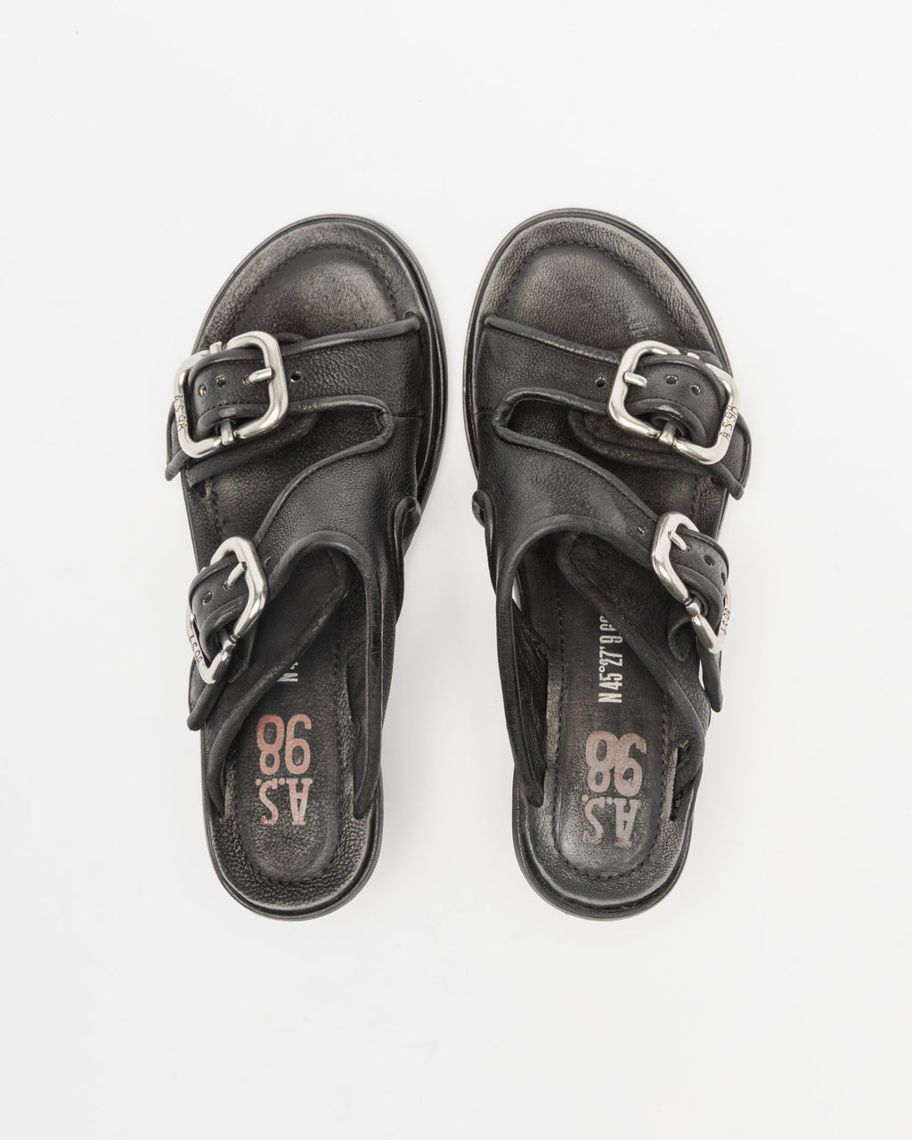 Socas com fivela e salto bloco A.S.98 C03007 Preto - 353-C03007-01