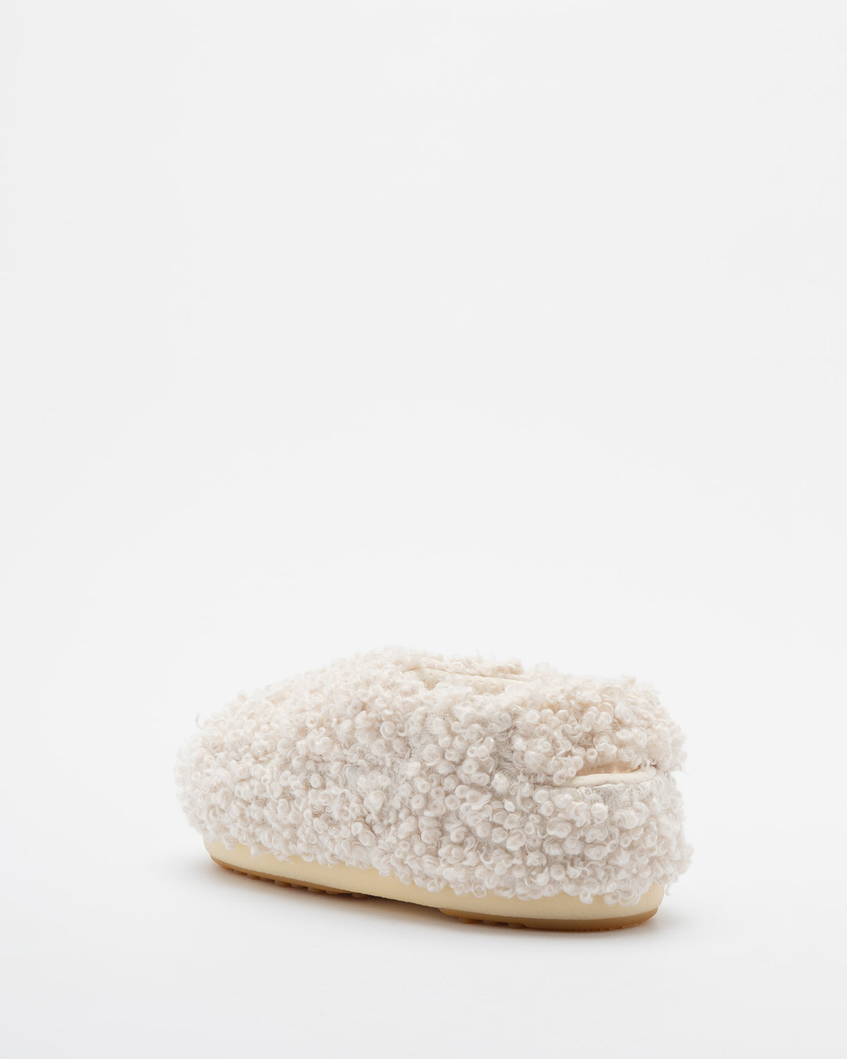 Moon Boot FauxCurlyBand Slippers Beige