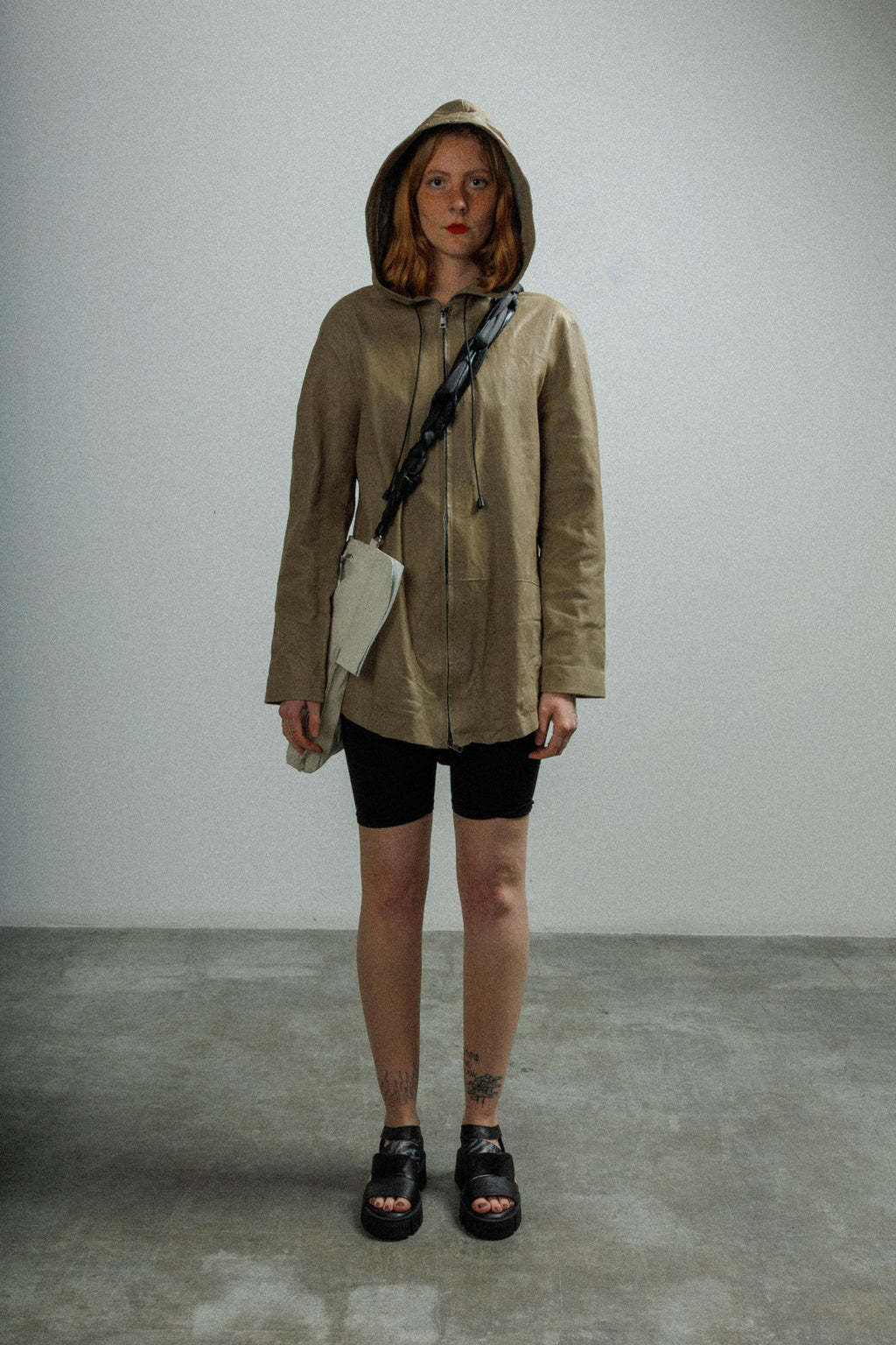 Blusão comprido em pele MUT TONYLONG Beje - 57-LONG-05