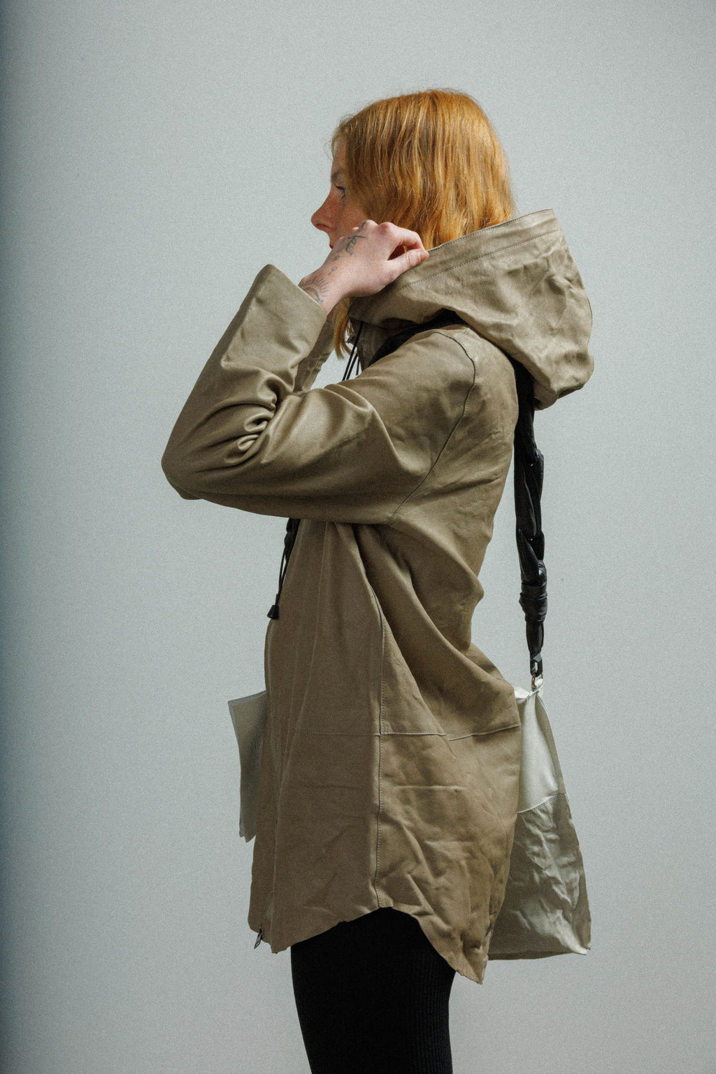 Blusão comprido em pele MUT TONYLONG Beje - 57-LONG-05