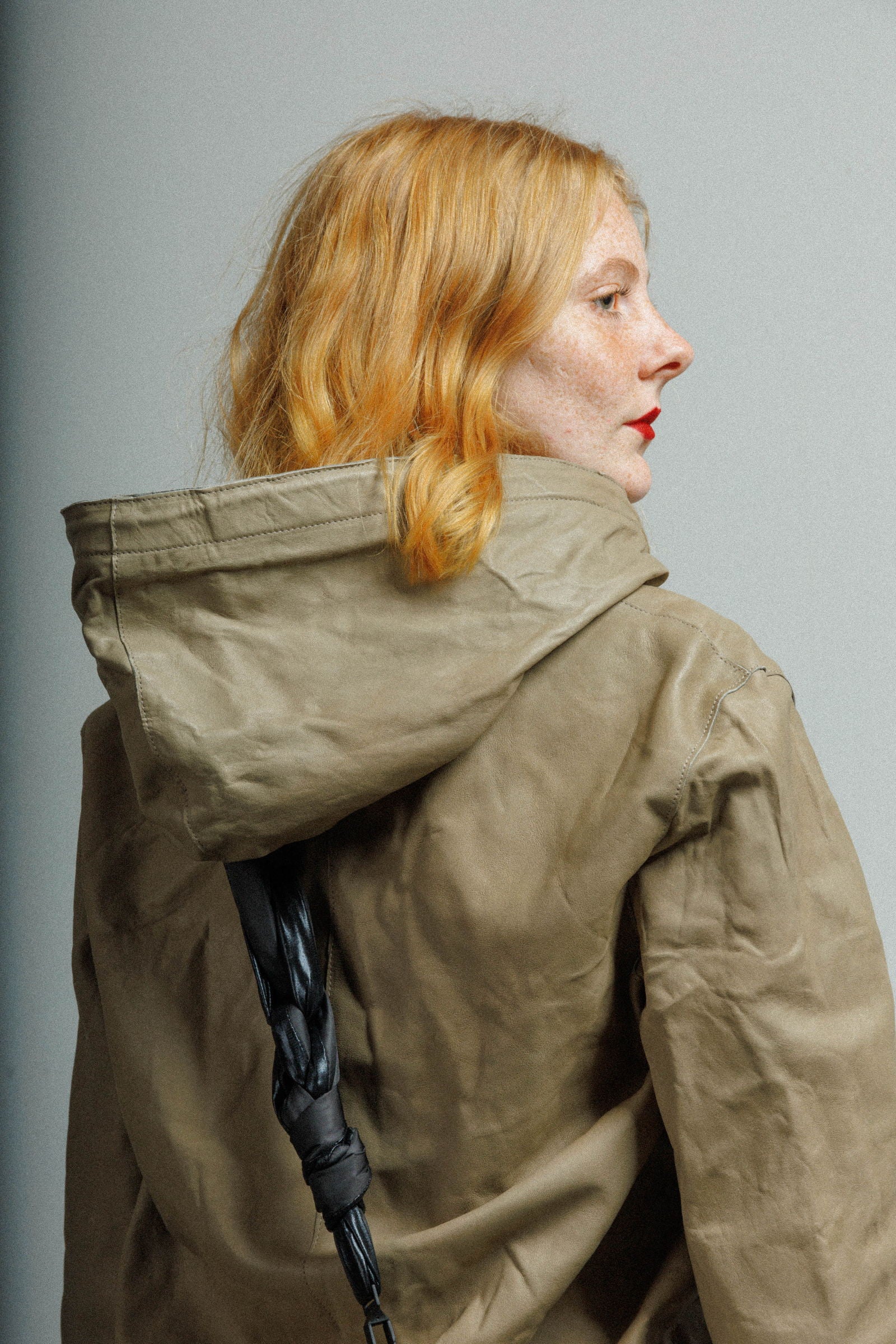 Blusão comprido em pele MUT TONYLONG Beje - 57-LONG-05