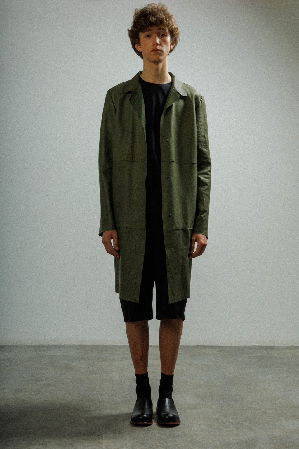 Casaco comprido em pele MUT SAND Verde - 57-SANDH-10