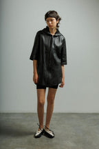 Mut Tony Black Leather Long Coat