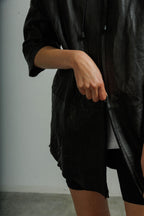 Mut Tony Black Leather Long Coat