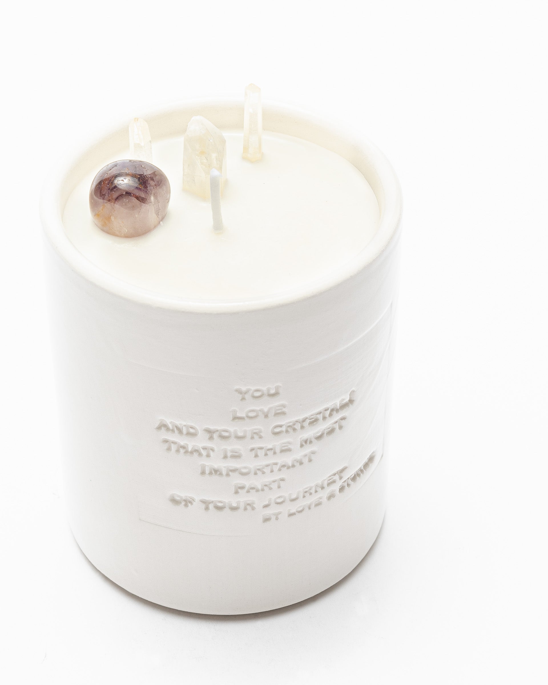 Vela Love & Stones CalmingKarmaCrystalCandle Branco - 67-20123-00