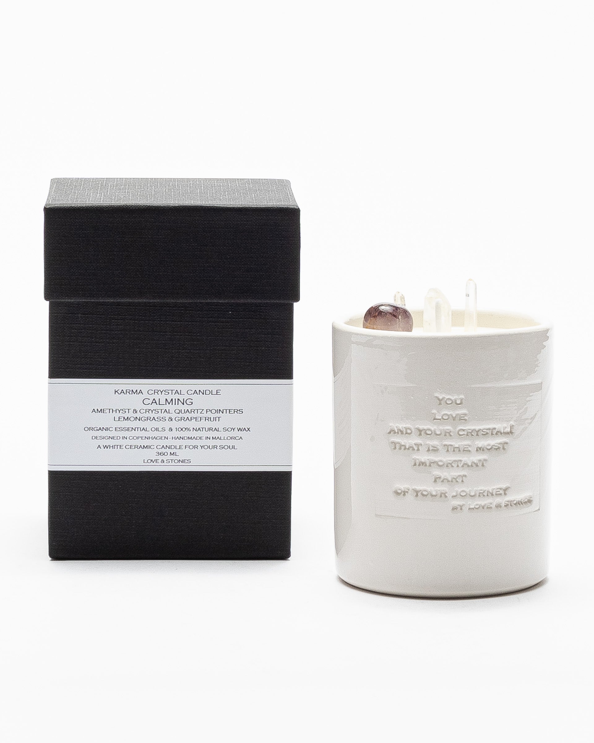 Vela Love & Stones CalmingKarmaCrystalCandle Branco - 67-20123-00
