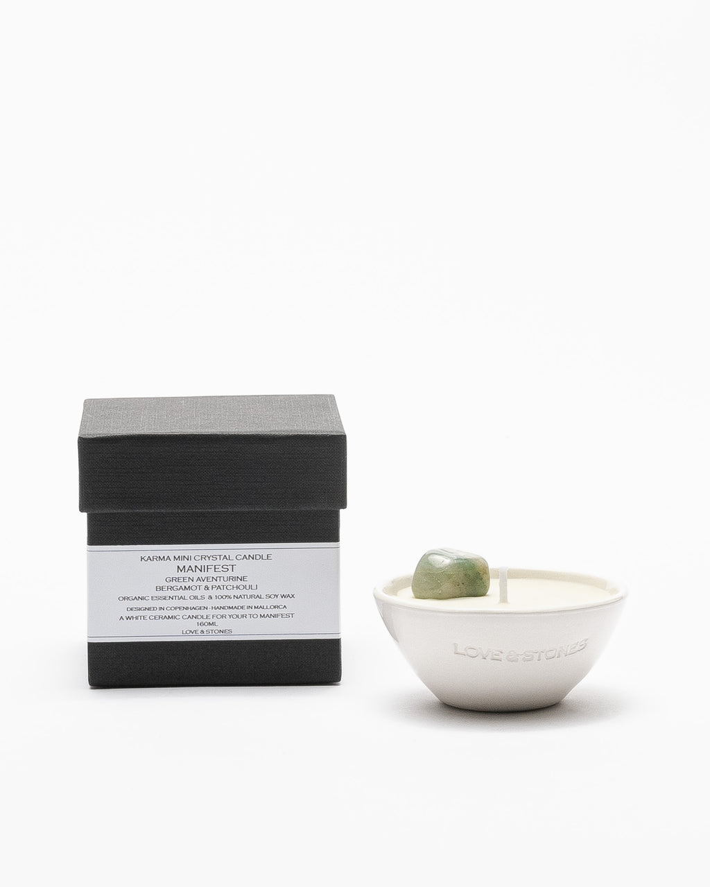 Vela Love & Stones MANIFESTMiniCrystalCandle Branco - 67-20154-00