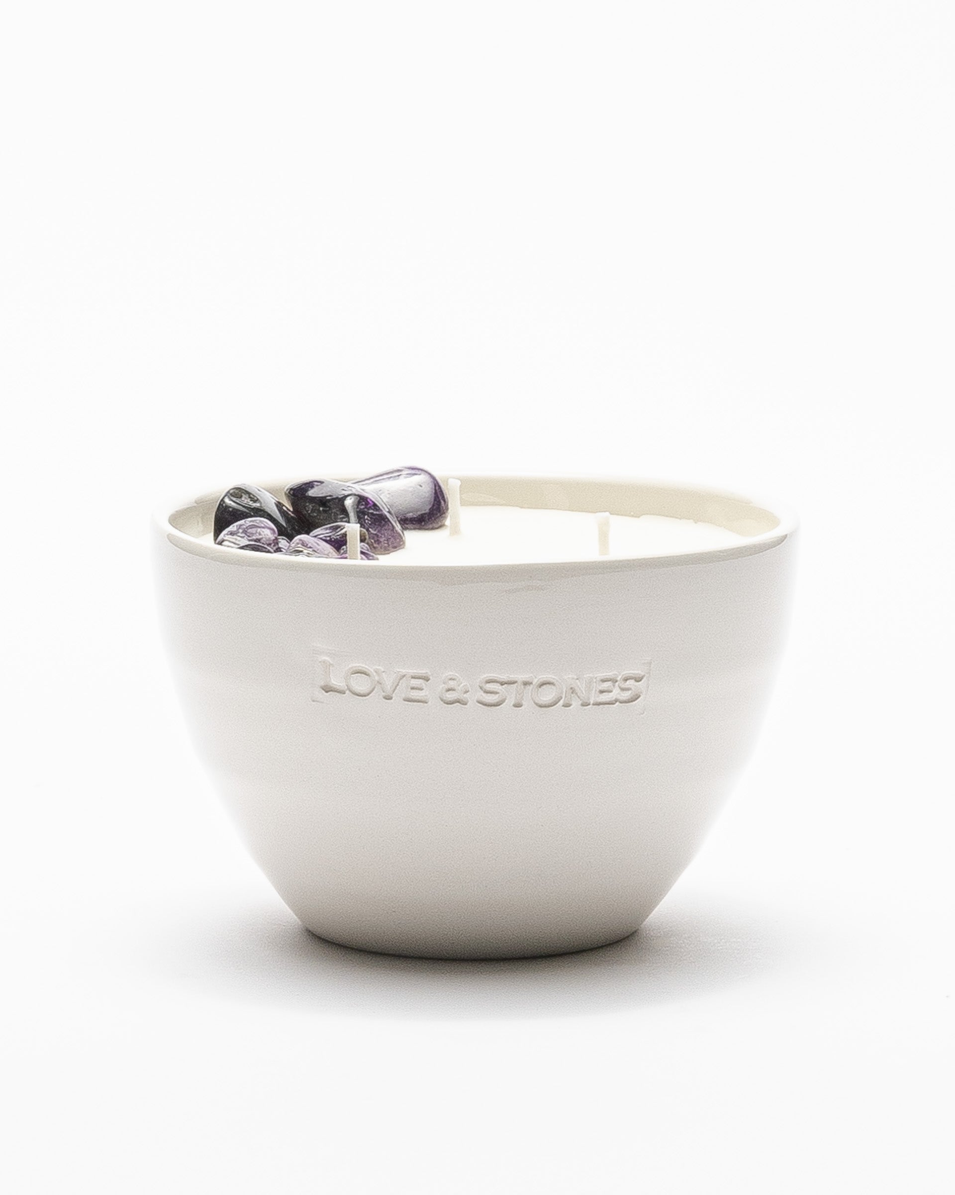 Vela Love & Stones PROTECTIONMediumCrystalCandle Branco - 67-20174-00