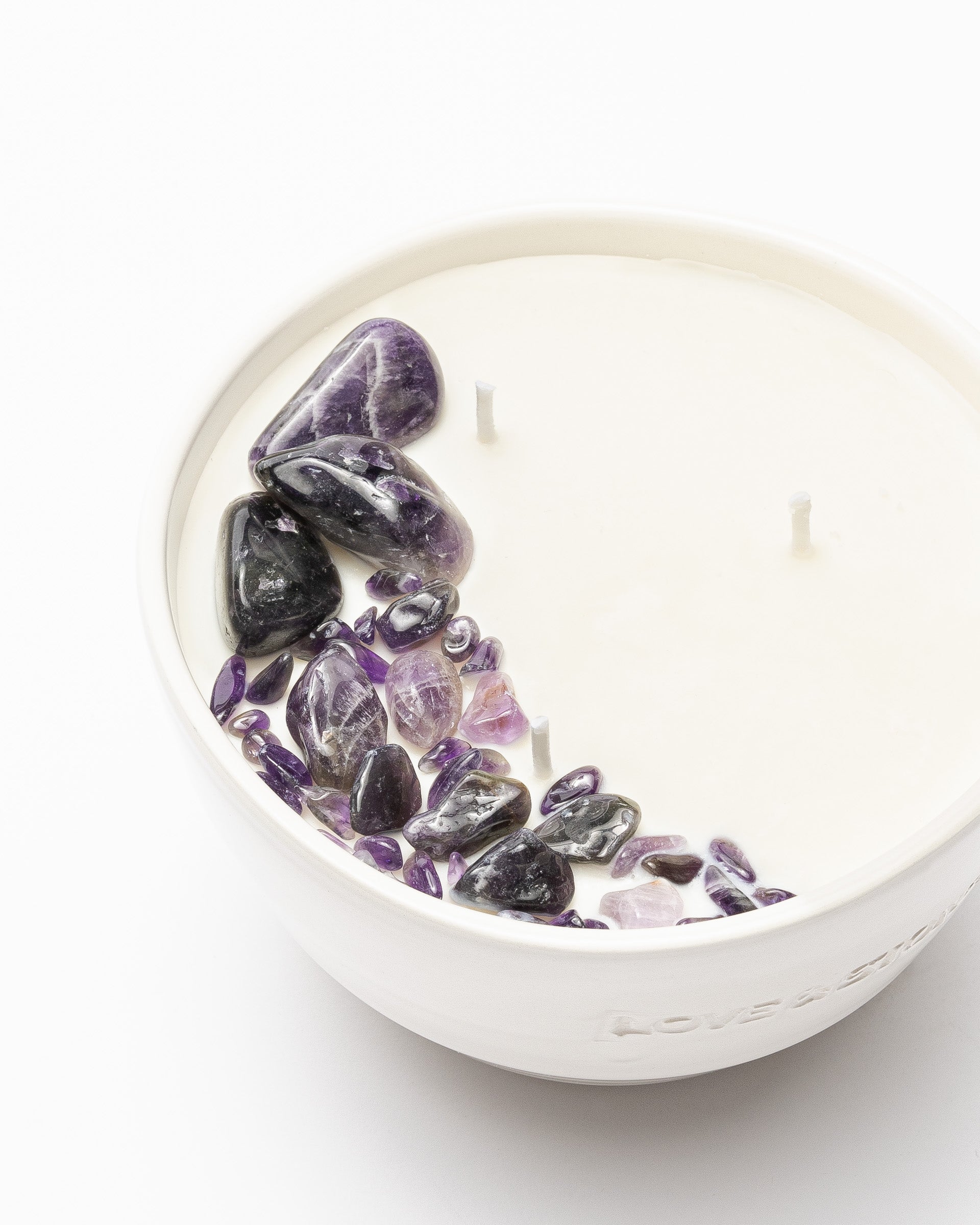 Vela Love & Stones PROTECTIONMediumCrystalCandle Branco - 67-20174-00