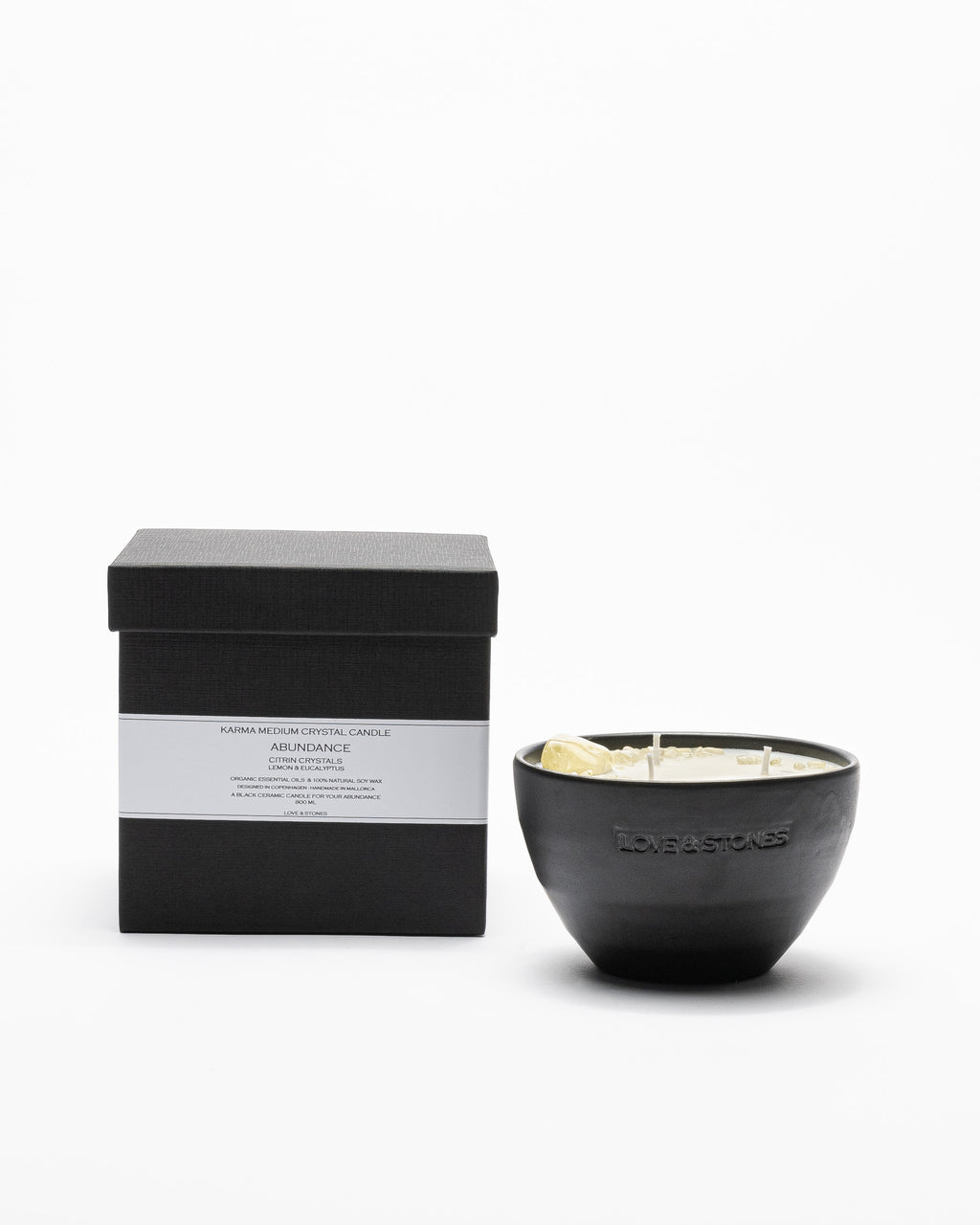Vela Love & Stones ABUNDANCEMediumCrystalCandle Preto - 67-20216-01