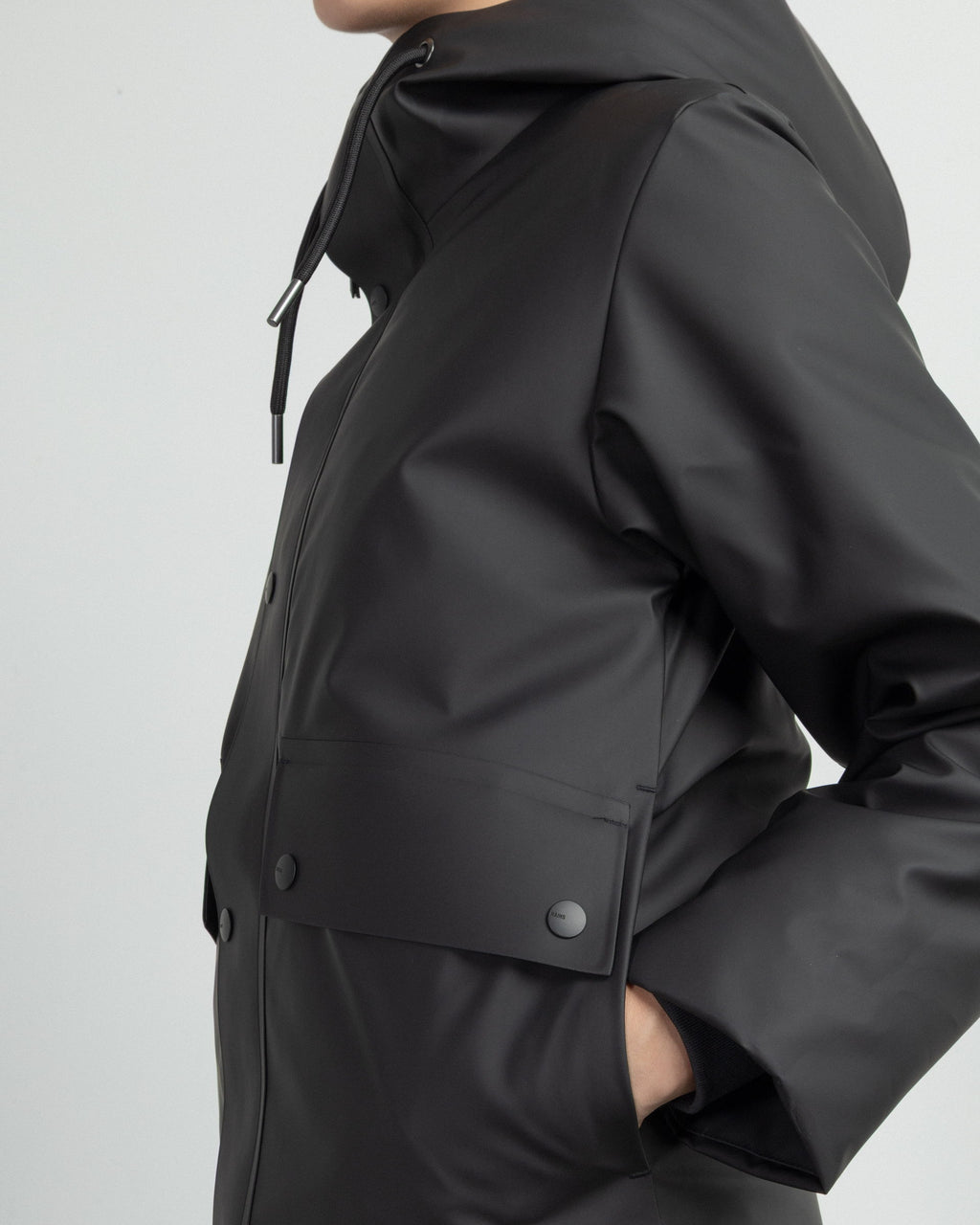 Blusão acolchoado Rains NomeShortWparka Preto - 86-21490-01