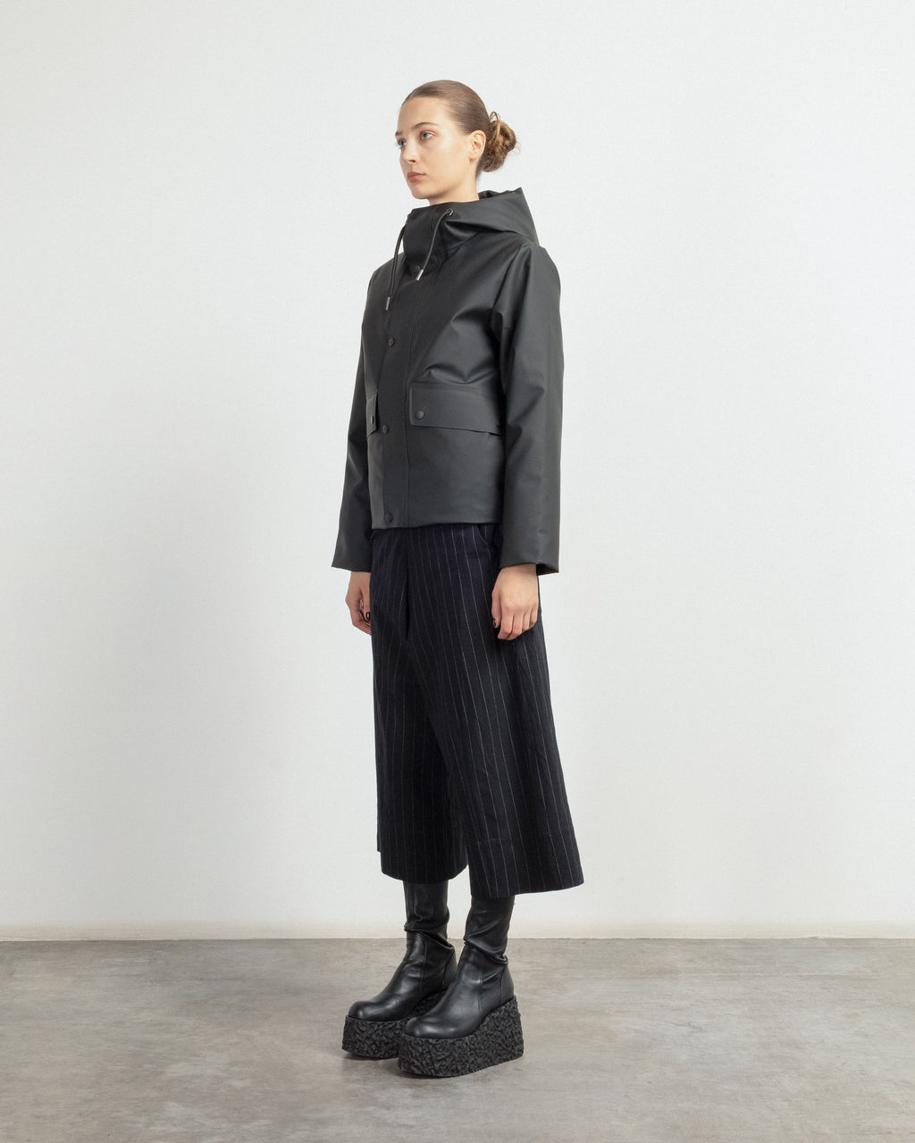 Blusão acolchoado Rains NomeShortWparka Preto - 86-21490-01