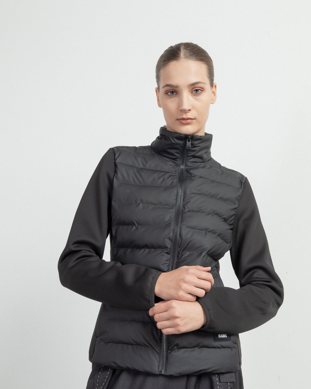 Blusão acolchoado Rains SafiFleeceHybrid Preto - 86-21920-01